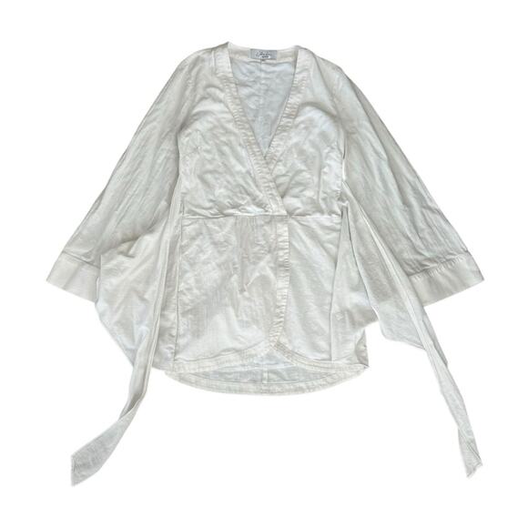 L'Academie Revolve Women’s The Janeiro Tie Front Bell Sleeve White Mini Dress XS - Picture 9 of 13